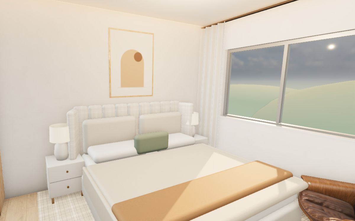 Master bedroom of a Berlayar Rise 4-room flat in 3D