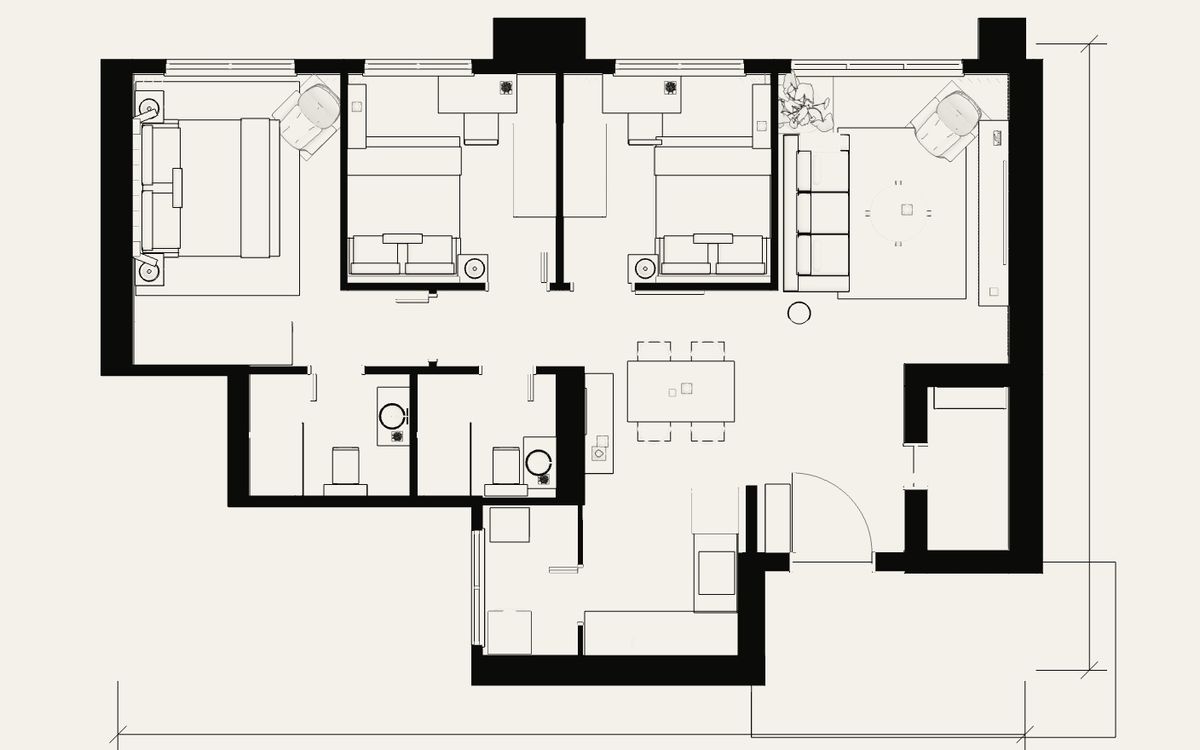 The Berlayar Rise 4-room floor plan drawn as an architectural sheet