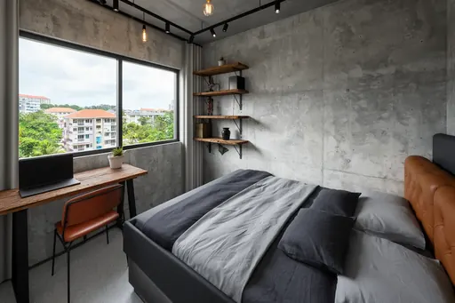 Industrial bedroom 3 in a Berlayar Rise 4-room BTO flat, version 1