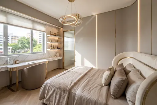 Modern Luxe bedroom 3 in a Berlayar Rise 4-room BTO flat, version 2