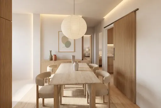 Japandi dining area in a Berlayar Rise 4-room BTO flat, version 2