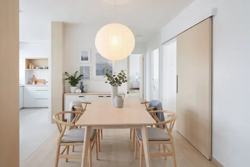 Scandinavian dining area in a Berlayar Rise 4-room BTO flat, version 2