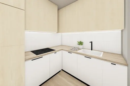 Scandinavian kitchen in a Berlayar Rise 4-room BTO flat, version 1