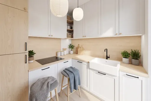 Scandinavian kitchen in a Berlayar Rise 4-room BTO flat, version 2