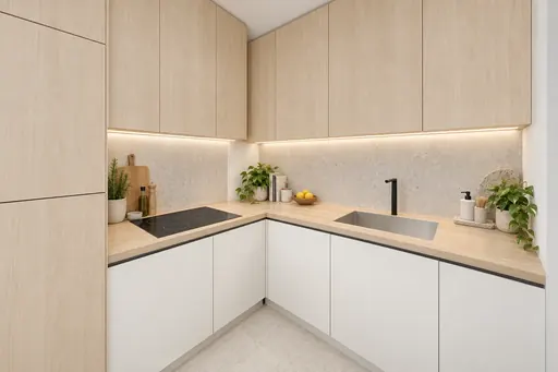Scandinavian kitchen in a Berlayar Rise 4-room BTO flat, version 3